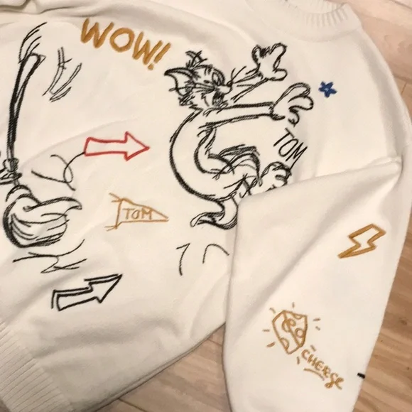 Tom and Jerry adult pullover sweater by Peacebird - Picture 3 of 6